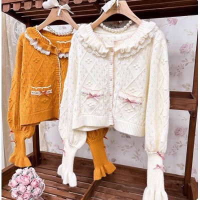 Mademoiselle Pearl Small Rose Cardigan(Reservation/Full Payment Without Shipping)
